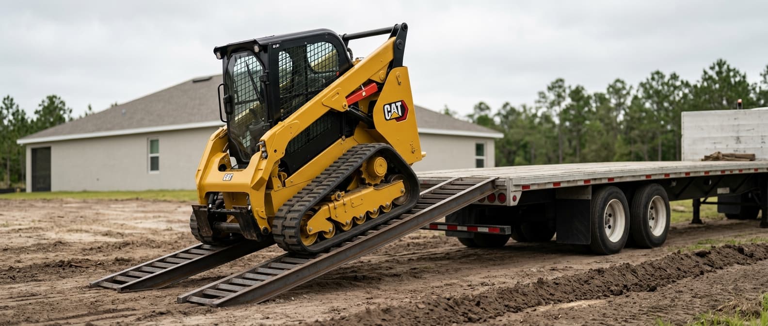 Compact track loader being delivered on day one — veterans plan the contingency before they commit