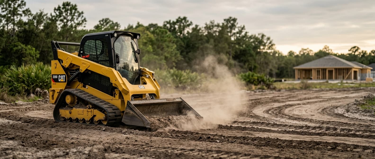 Compact track loader on a job site
